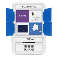 100 PICS US States & Capitals ages 6 plus suitable for kids and adults to learn together