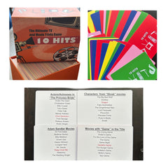 10 Hits TV & Movies Trivia Card Game night setup, perfect for spontaneous play anywhere.