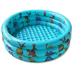 10Leccion dinosaur pool round outer view with durable three-ring design for toddlers.