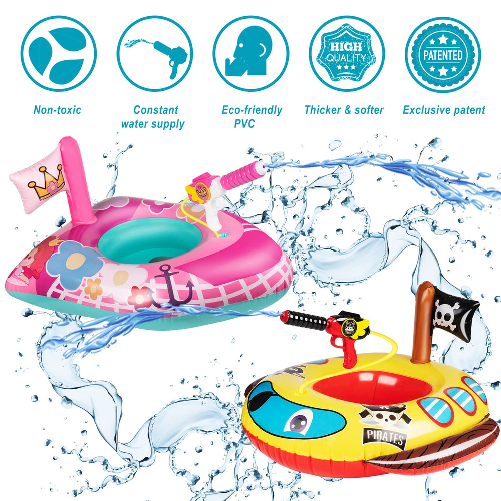 10Leccion pink flower princess pool float with squirt gun for imaginative water fun