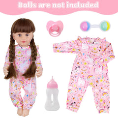 18INDC pink jumpsuit for 16-22 inch dolls for dressing up