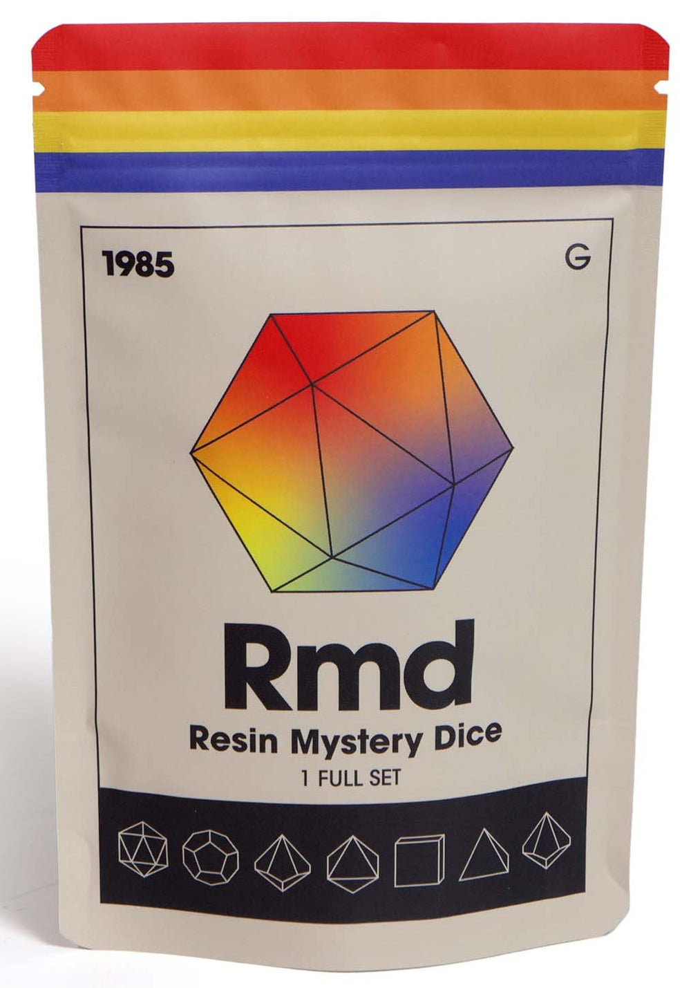 1985 Games Sharp Edge Dice Set closeup angle with precise facets highlighting accurate rolls.