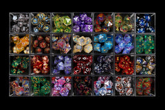 1985 Games Sharp Edge Dice Set mystery die included to boost collectability and surprise.