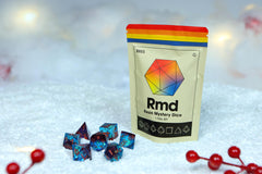 1985 Games Sharp Edge Dice Set rolling shot showing quick, balanced rolls during a session.