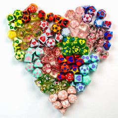 Pink d12 from 1985 Games Sweetheart dice set adds color to D&D campaigns