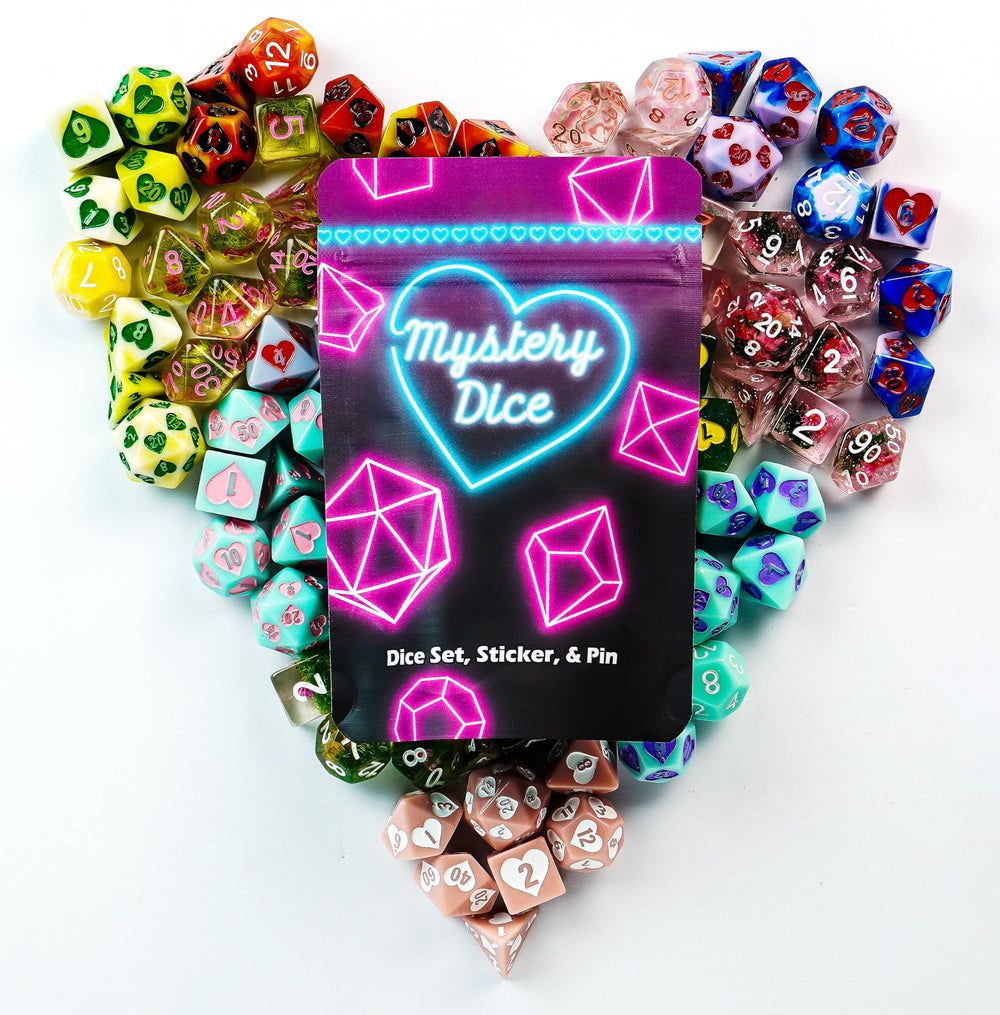 Close-up of pink d20 from 1985 Games Sweetheart dice for vibrant gameplay