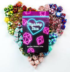 Close-up of pink d20 from 1985 Games Sweetheart dice for vibrant gameplay