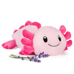 1i4 Group Axolotl plush ready for warmth after microwaving, offering a soft, comforting hug.