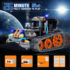 28c 5-in-1 building set tracked racer on all terrains for dynamic runs