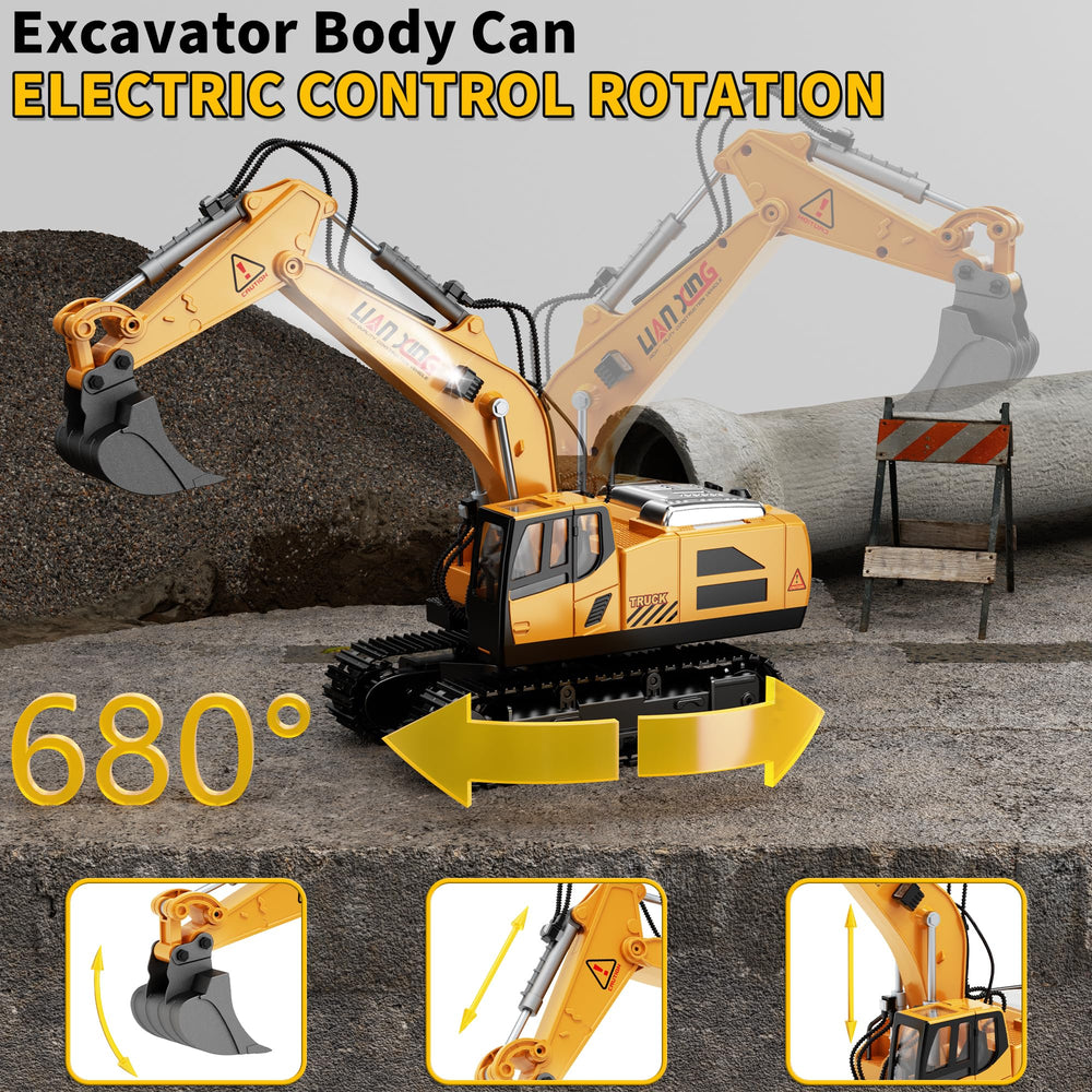28°C excavator shovel movement enables realistic lifting and scooping.
