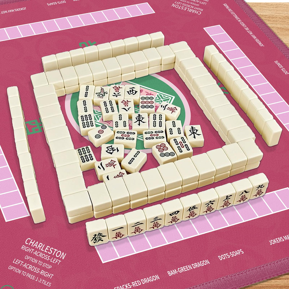 2F22E Mahjong Mat pink soft texture for comfortable play