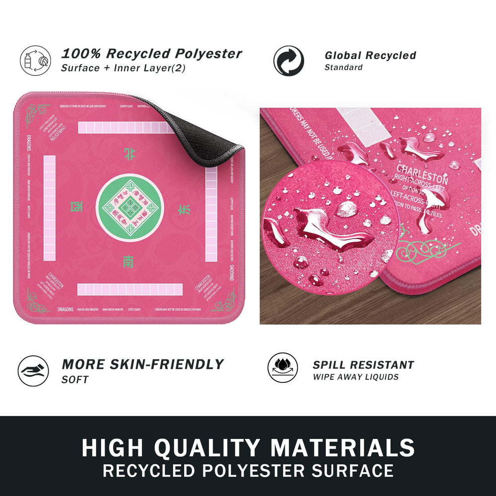 2F22E Mahjong Mat pink waterproof surface protects the desk