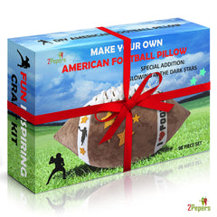 2Pepers assembled football pillow serves as a cozy room accent.