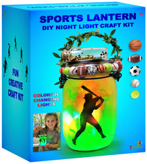 2Pepers Make Your Own Sports Night Light Lantern Jar kit with colorful LEDs for kids.