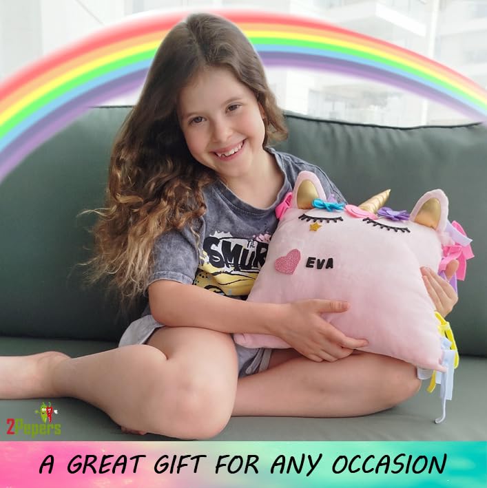 2Pepers Unicorn Pillow Kit assembly guide demonstrates step-by-step, mess-free creativity