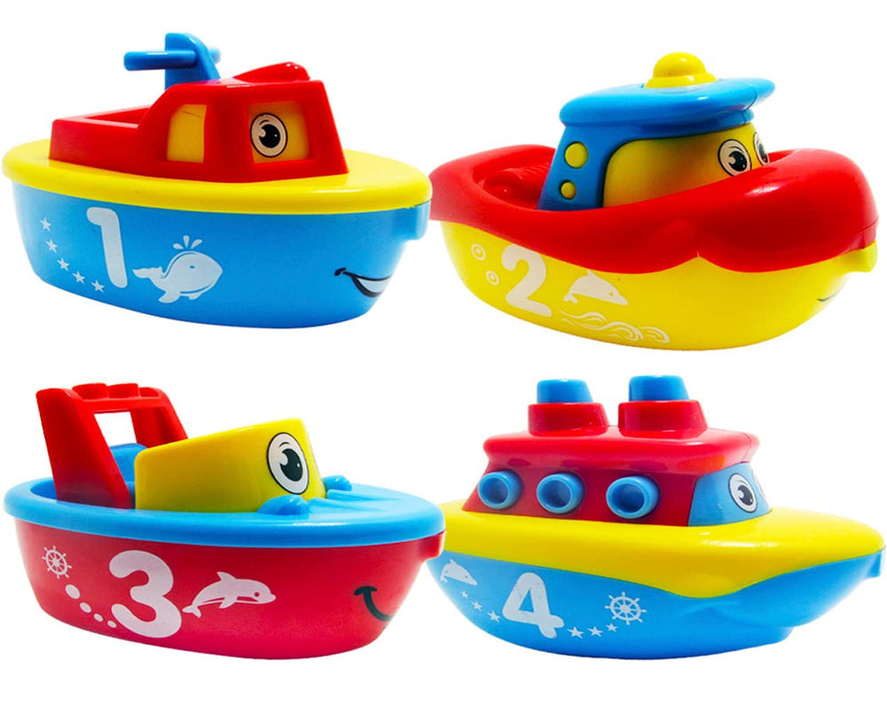 3 Bees & Me magnetic bath boats set engages toddlers with magnetic play in the tub.