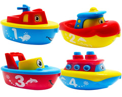 3 Bees & Me magnetic bath boats set engages toddlers with magnetic play in the tub.