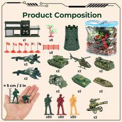 3 Otters 307-piece army set storage container keeps pieces organized