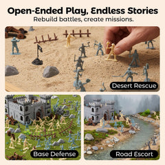 3 Otters large battlefield scene inspiring cooperative play.
