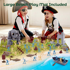 Blue vs tan pirates enable team games and role-play as captains and crew