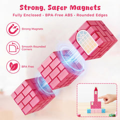 3 otters Magnetic Blocks garden scene for colorful, creative play