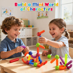 3 Otters magnetic figures joining with sticks for storytelling play