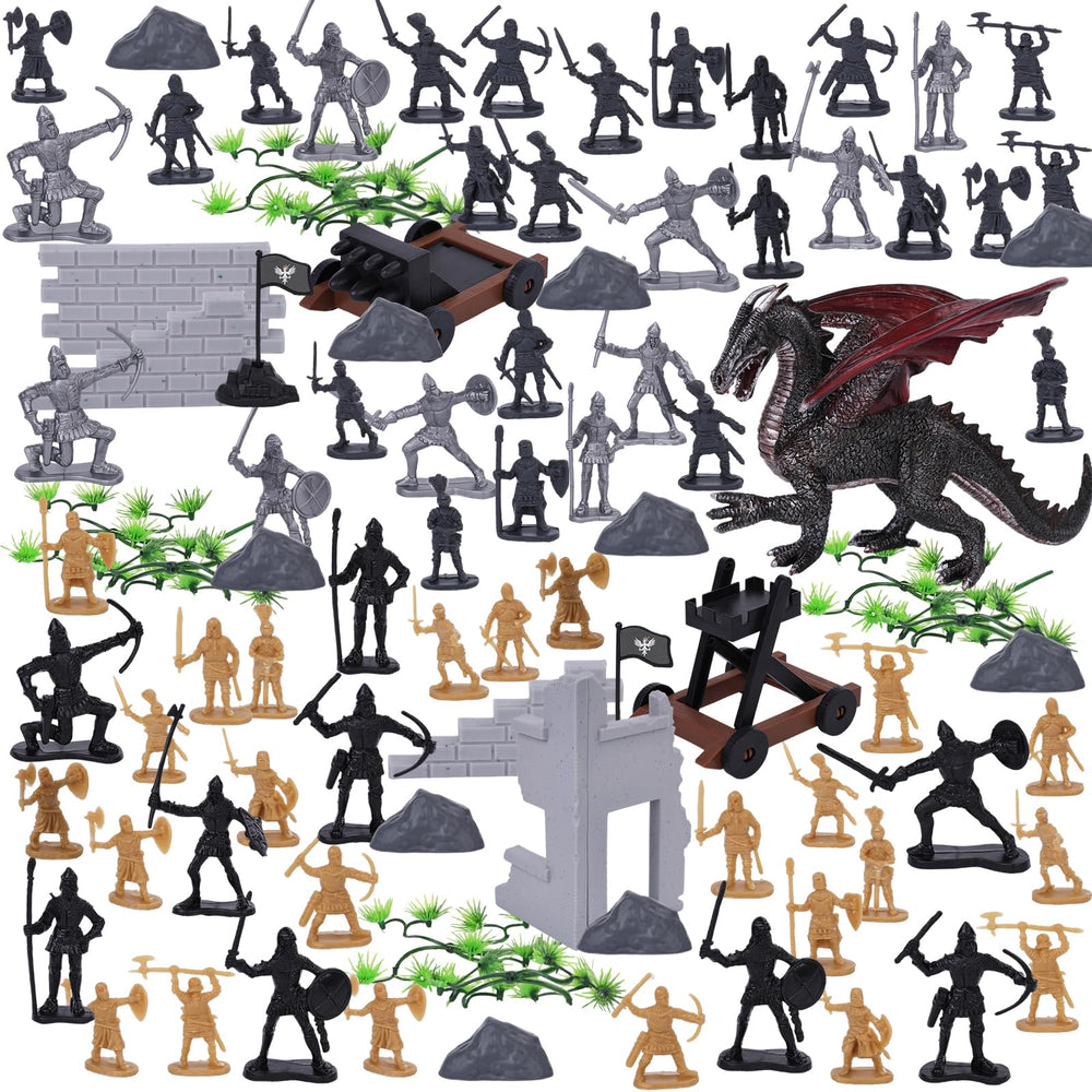 3 otters medieval dragon battle set: immersive fantasy play for kids.