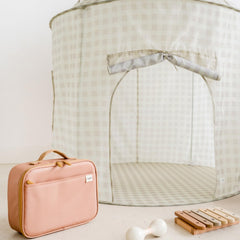 3 Sprouts Gingham Beige pattern highlights stylish, modern look for living spaces