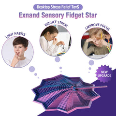 3D Printed Expanded Sensory Fidget Star with Colorful Fractal Pattern highlighting visual stimulation