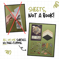 3D Sticker Therapy Scene Gym: dynamic isometric workout corner for relaxation