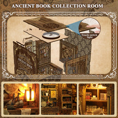 3DVASE Book Nook LED light on, warm glow enhances ambience.