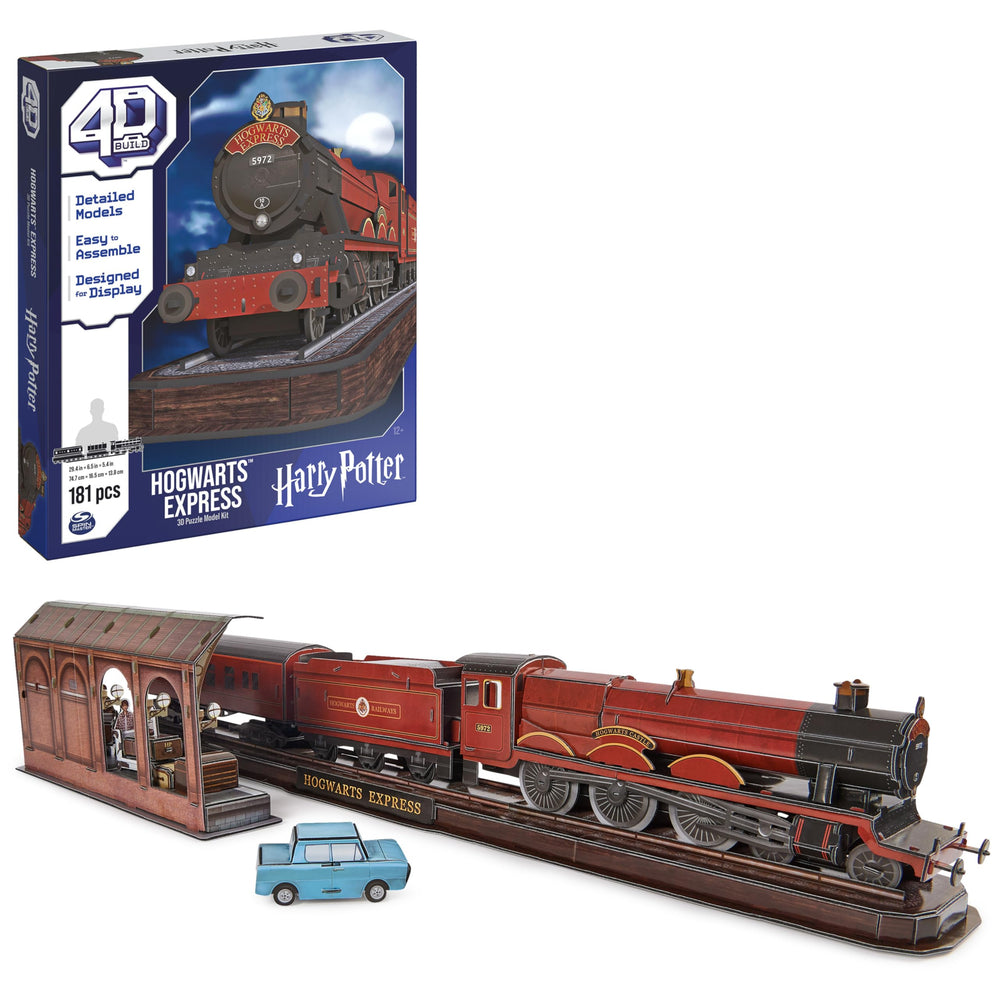 4D Build Hogwarts Express front view reveals film-accurate details for display.