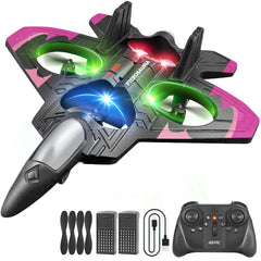 4DRC V32 RC plane front view highlighting compact design and hover-ready stability.