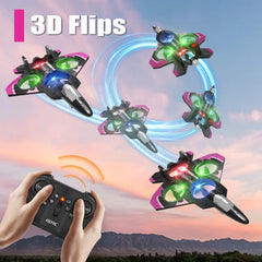 4DRC V32 RC plane with LED lights enables dramatic night flights.