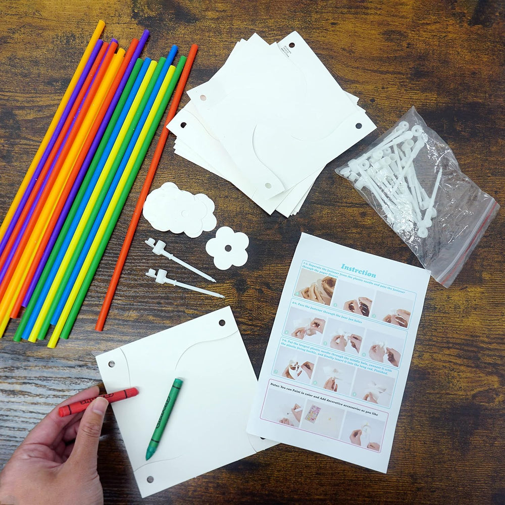 4E's Novelty classroom pinwheel craft with thick cardstock for durable projects.