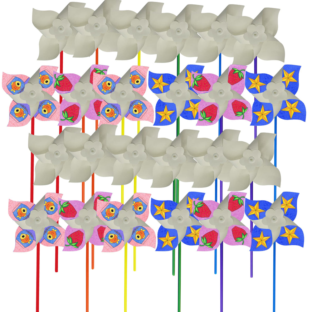 4E's Novelty durable cardstock pinwheels for long lasting crafts.
