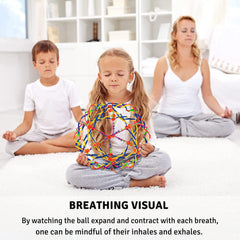 4E's Novelty expandable ball extended to 12 inches for deep relaxation practice.