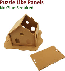 4E's Novelty gingerbread house panels puzzle for simple assembly