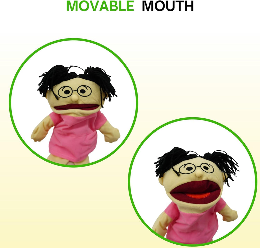 Boy and girl versions from 4E's Novelty multicultural puppets for representation