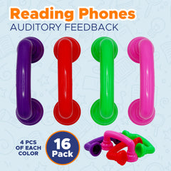 4E's Novelty whisper phones purple pack aiding pronunciation during reading sessions