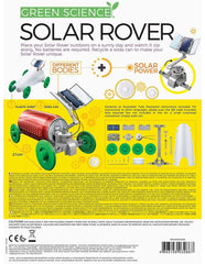 4M Green Science Solar Rover parts laid out for step-by-step DIY assembly