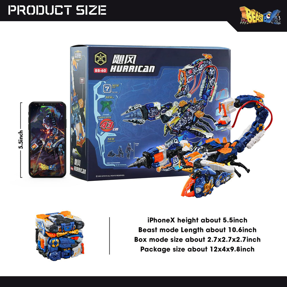 52TOYS BEASTBOX Hurrican stands about 10.6 inches tall on shelves.