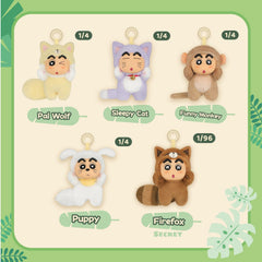 52TOYS Crayon Shin-chan Big Tails dynamic display across shelves or desks.
