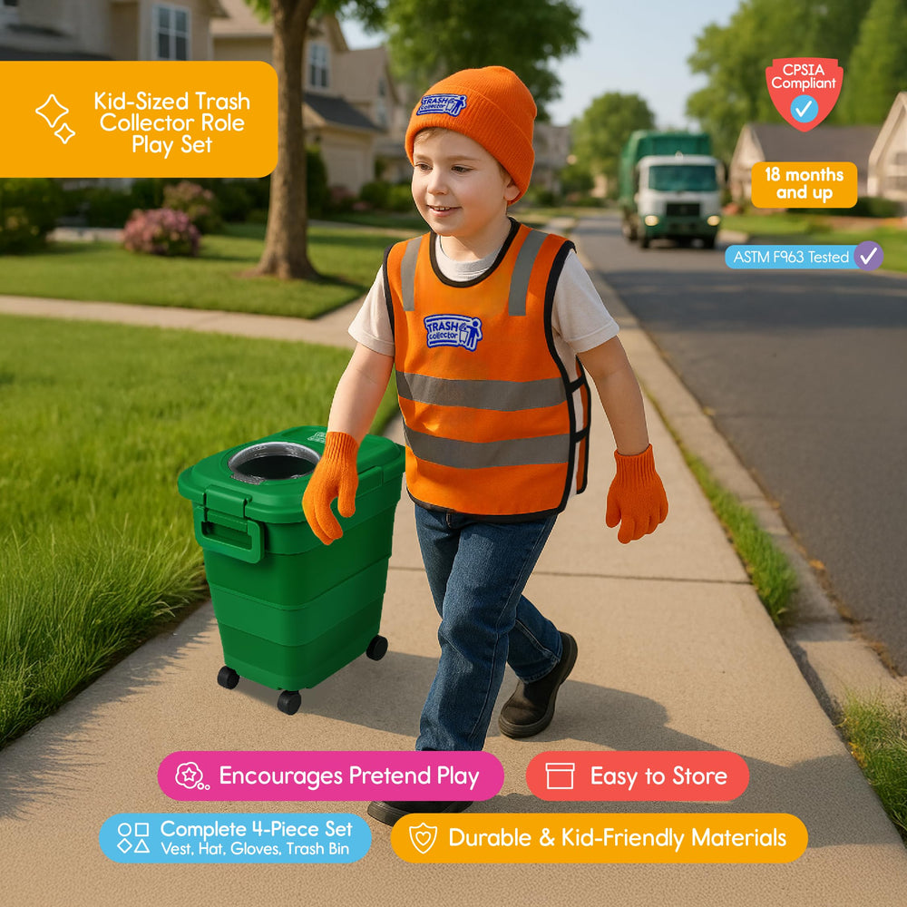 7 Days of Play trash-collector-hat, child-friendly fit for pretend play.