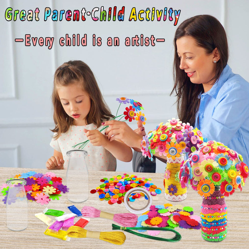 7july Button Felt Bouquet Assembly demonstrates easy hands-on creativity.