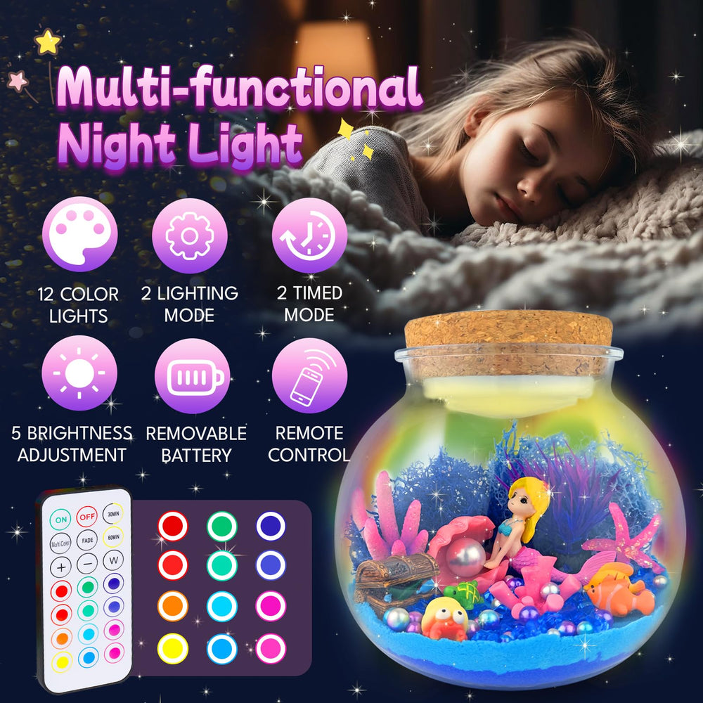 7july Mermaid Night Light with remote creates cozy bedtime ambiance