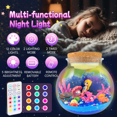 7july Mermaid Night Light with remote creates cozy bedtime ambiance