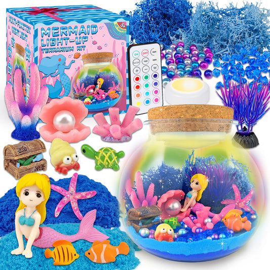 7july Mermaid Terrarium Kit figurines for imaginative underwater play and storytelling