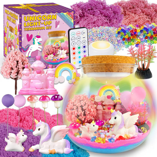 7july unicorn terrarium crafts kit fuels imaginative, screen-free play.