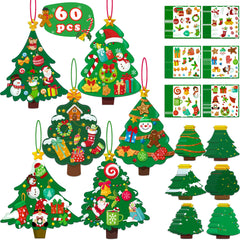 80UncleKimby Christmas tree ornament kit with colorful trees for kid-friendly decorating